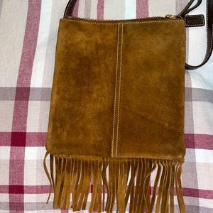 Coach Brown Crossbody purse with fringe